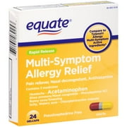 Equate Rapid Release Multi-Symptom Allergy Relief Gelcaps, 24 count