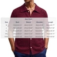 thumbnail image 3 of YLSDY Men's Crochet Lace Camp Collar Shirt, Intricate Floral Border Pattern, Short Sleeve Button-Down Beach Top Wine L, 3 of 6