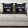 thumbnail image 3 of Set of 2 18x18in Throw Pillow Covers - Heart-Shaped Hands Design on Dark Gradient Background for Couch Bed or Car Decor, 3 of 8