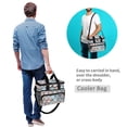 thumbnail image 4 of FORMRS Insulated Cooler Bag 24 Cans Capacity Soft Leakproof Lunch Box with Side Pockets, Blue Shimmering Pattern, 4 of 7