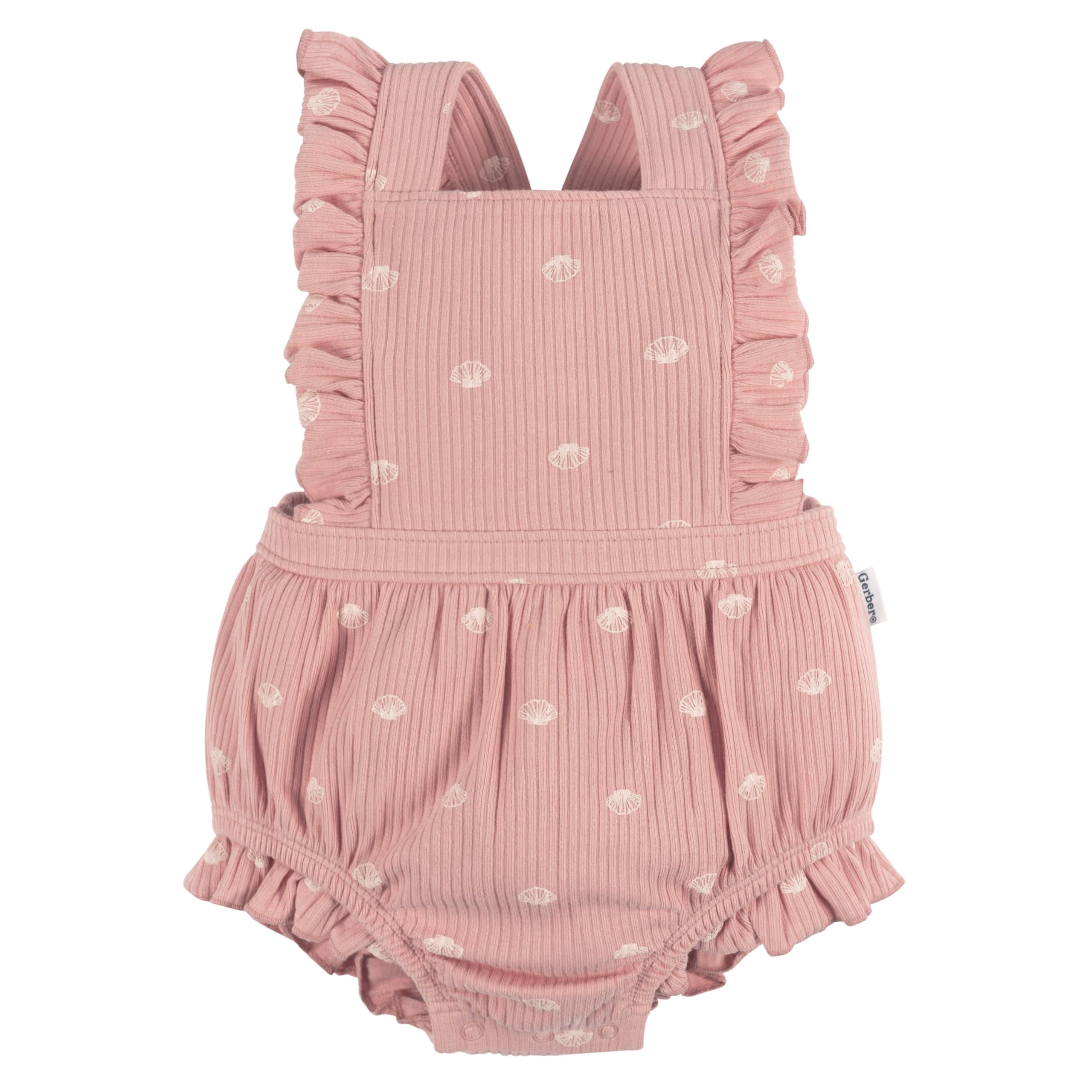 Gerber Baby Girl Ruffle Romper, Sizes Newborn - 24 Months