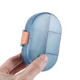 thumbnail image 5 of Unique Bargains 1 Pc 8 Grids Flip Up Double Layer Pill Case Lightweight for Travel Clear Blue, 5 of 6