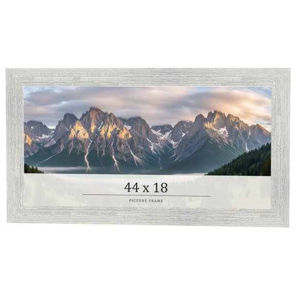 44x18 Frame White Real Wood Picture Frame Width 1.5 inches | Interior Frame Depth 0.5 inches | Barn