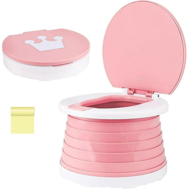 Travel Potty Portable Potty Folding Potty Toddler Toilet Potty Portable Potty Children's Potty Training Seat for Children Toddlers Travel (Pink)