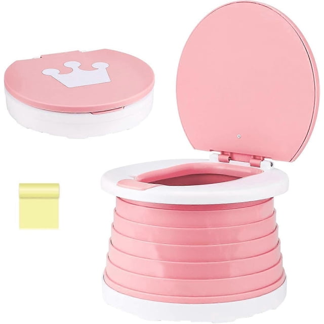 Travel Potty Portable Potty Folding Potty Toddler Toilet Potty Portable Potty Children's Potty Training Seat for Children Toddlers Travel (Pink)
