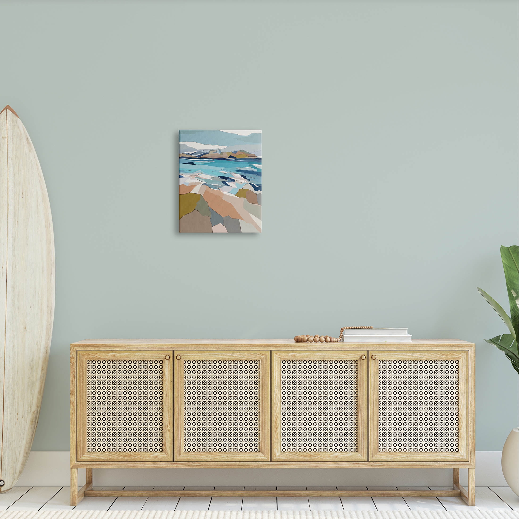 Stupell Industries Rocky Ocean Shore Beach Landscape Graphic Art Gallery Wrapped Canvas Print Wall Art, Design by Nikita Jariwala