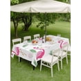 thumbnail image 3 of Outdoor Tablecloth with Umbrella Hole and Zipper, Pink Flamingos Rectangle Table Cloth 60x84 Inch Waterproof Tablecloth, Summer Green Tropical Palm Leaves Picnic Table Cover for Patio Camping, 3 of 7