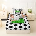 thumbnail image 4 of Erosebridal Gradient Green Letter Monogrammed L Twin Sheet Sets 3pcs for Teens,Sport Soccer Hexagon Bedding for Boys Girls,Super Cozy Room Decor, 4 of 5