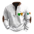 thumbnail image 4 of Ruyang Boys St Patricks Day Sweatshirts Half Zipper Ribbed Cuffs Pullover Sweatshirts Tops Shamrock Printed Teens Long Sleeve Hoodie, 4 of 5