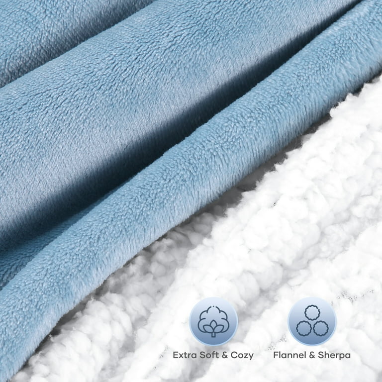Entil Twin Size Electric Heated Blanket with 10H Auto-off u0026 4 Heat  Settings, Flannel u0026 Shu Velveteen, Blue u0026 White, 62x 84 - Walmart.com