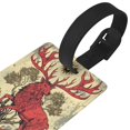 thumbnail image 3 of Sikiie Mythical Red Stag Illustration Luggage Tags Privacy Cover ID Label Suitcase Tags Identifiers For School Bags,Suitcases, 3 of 7