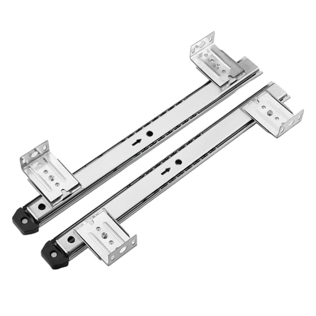 Bunblic Clavier Coulissant sous Bureau en Acier Robuste Matériel de Meuble avec Support Réglable en Hauteur Rails de 14 Pouces Ensemble 35mm Argent 5 Hauteurs