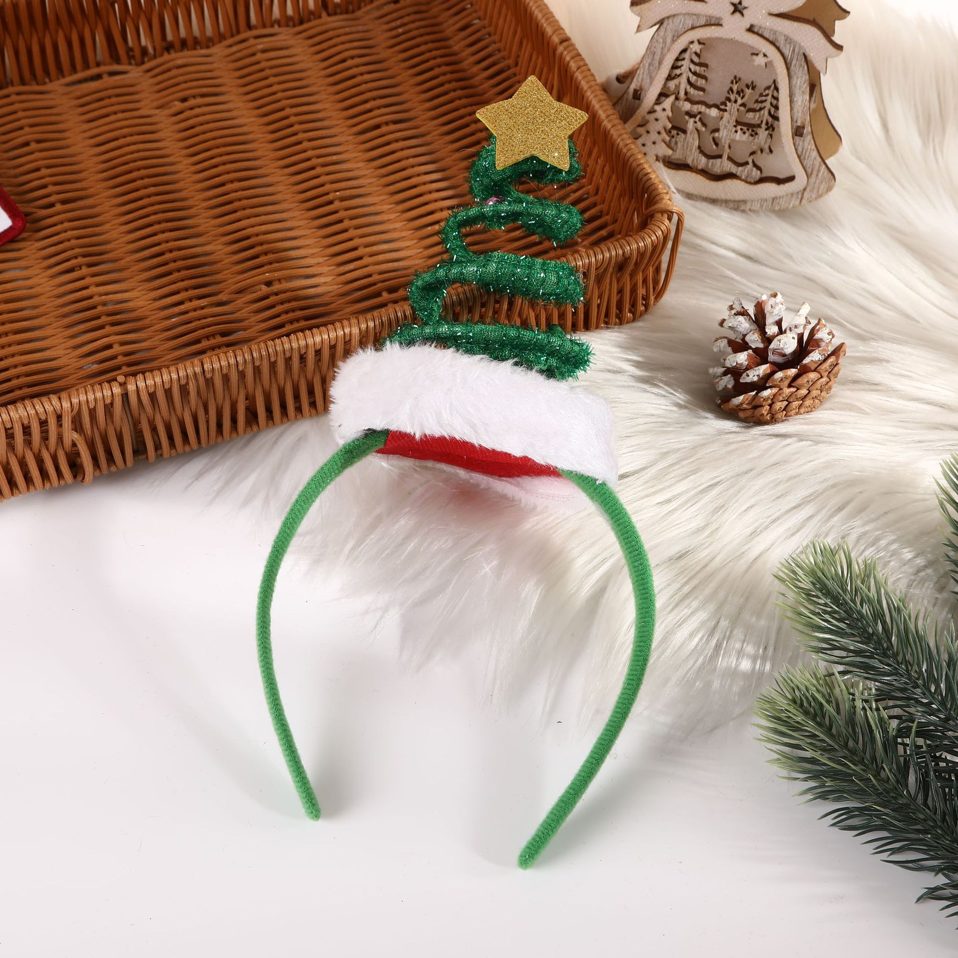 Bandeau Tête De Noël - Serre-tête Thème Renne/sapin, Taille Universelle, Pour Enfant Et Adulte