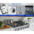thumbnail image 4 of Sunmaki Gas Cooktop 36 inch Built-in Gas Stove with 6 Sealed Burner for Cooking, Gas Grilling, Propane Cooktop NG/LPG Switch, 4 of 13