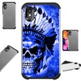 thumbnail image 1 of Compatible Motorola Moto E6 Case Hybrid TPU Fusion Phone Cover (Blue Skull Chief), 1 of 1