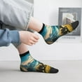 thumbnail image 2 of Rateoe Valley River Dinosaur Pattern Quarter Crew Socks,Toe Seamed Ankle Socks,Cotton Cushioned Breathable Athletic Crew Sports Socks, 2 of 7
