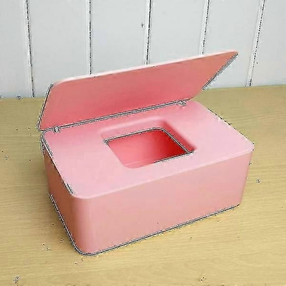 Pink dustproof humid wipes storage box with lid