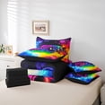 thumbnail image 6 of Castle Fairy Children Ombre Gamer Bedding Comforter Set,Rainbow Gradient King Bedding Sets, 6 of 8