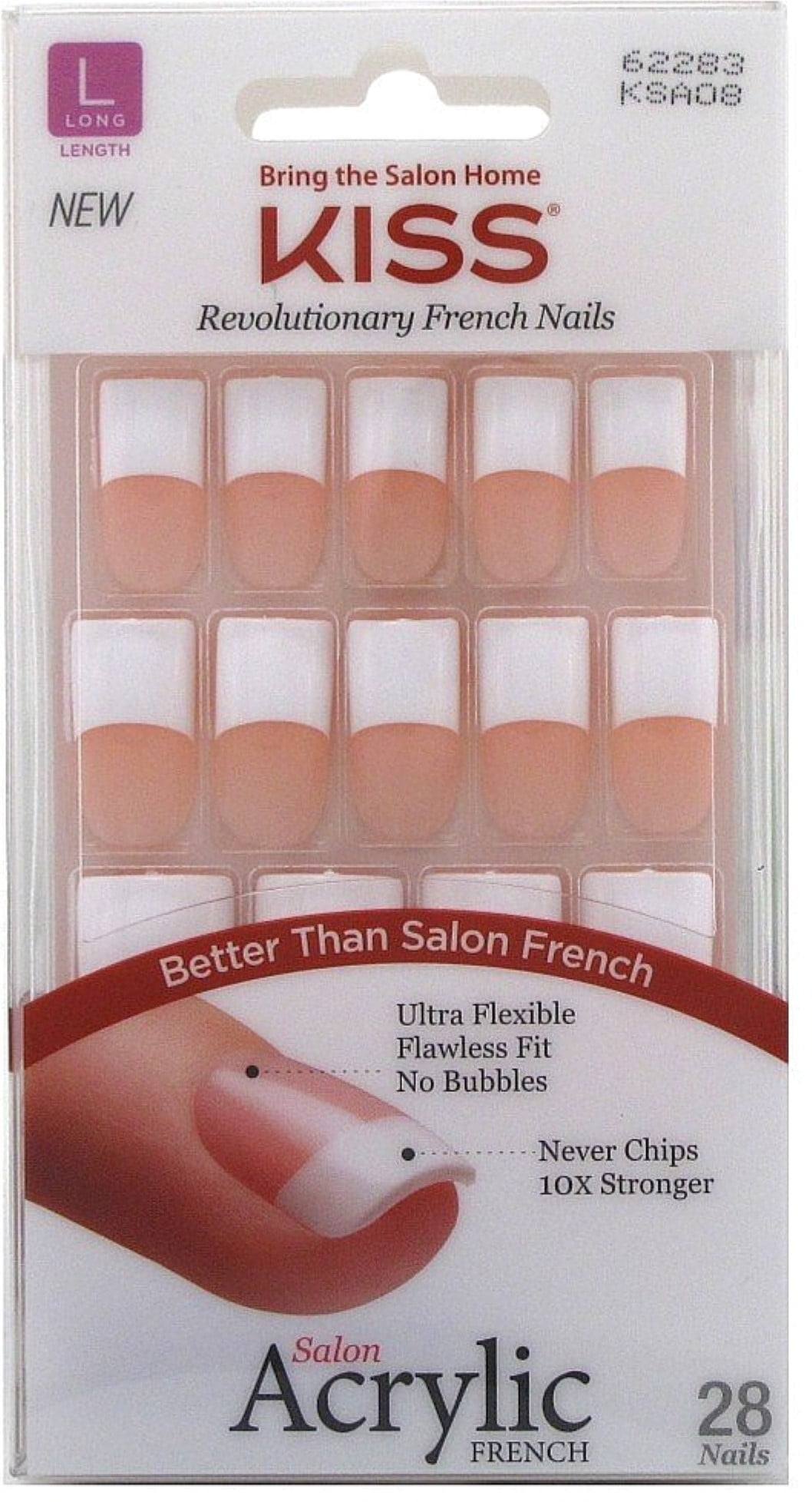 Kiss Salon Acrylic French Kit Back Talk Long