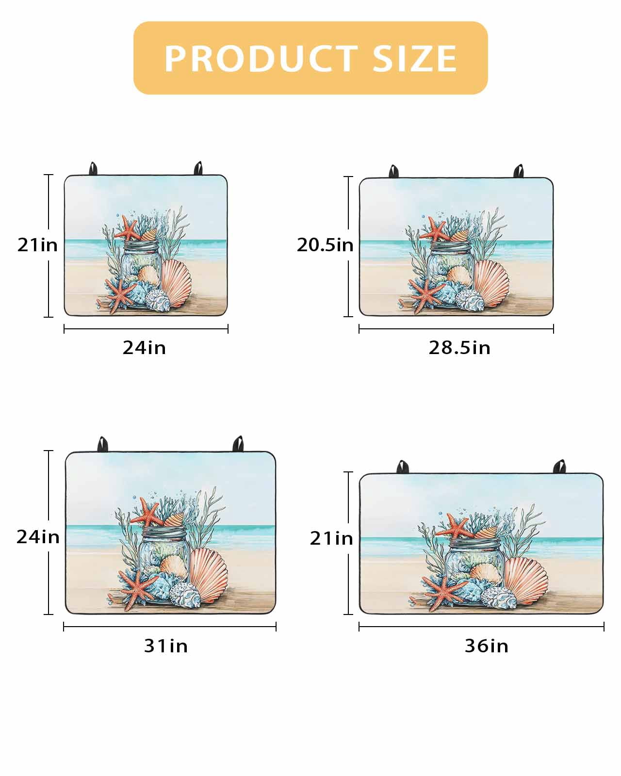 nqOlkjepod Large Induction Cooktop Protector Mat 36"x21", Coastal Beach Stove Top Covers for Electric Stove, Summer Ocean Starfish Coral Shells Stove Burner Cover Mats, Glass Top Stove Cover