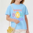 thumbnail image 4 of SERTG Girls Easter Floral Bunny Print Short Sleeve T Shirt Soft Lightweight Crew Neck Tee Casual Regular Fit Breathable Comfortable Spring Top Fashion Holiday T Shirt(Sky Blue#1,11-12 Years), 4 of 8
