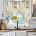 thumbnail image 6 of Beige Beach Coastal Swag Valances for Windows, Kitchen Curtains 36 Inch Length 2 Panels Set, Summer Nautical Coral Shell Botanical Short Curtains for Small Windows Rod Pocket Cafe Curtains 28"x36", 6 of 8