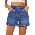 thumbnail image 1 of Pantalones cortos Dokotoo Lady Jean Ashleigh, azul, cintura alta, talla 40, 1 of 5