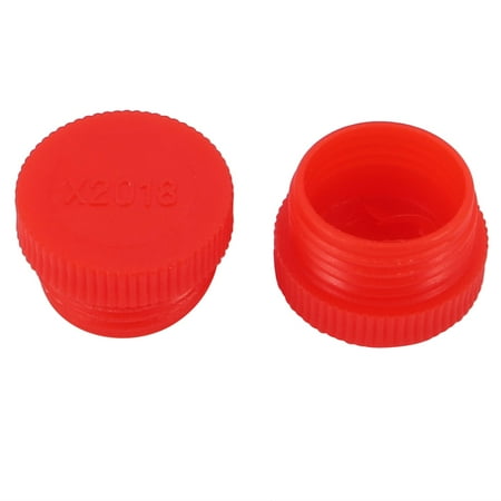 - 2Pcs M18 x 1.5mm PE External Threaded Tube Insert Cap Screw-in Cover Red