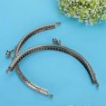 thumbnail image 3 of 2Pcs Metal Purse Frame Silver Kiss Clasp Lock Retro Semicircular Embossed Handle 15cm, 3 of 3