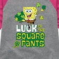 thumbnail image 3 of SpongeBob SquarePants - Luck Of The Square Pants - Girls Shirt Tail Raglan, 3 of 6