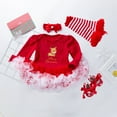 thumbnail image 2 of Esho 0-18M Baby Girls Christmas Outfits Newborn Tutu Dress Romper+ Headband+ Leg Warmer+ Baby Shoes Xmas Clothing, 2 of 8