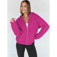 thumbnail image 4 of Womens Zip Up Hoodies Oversized Sweatshirts Fall School Fashion Outfits Casual Jackets Winter Clothes Bright Pink M, 4 of 9