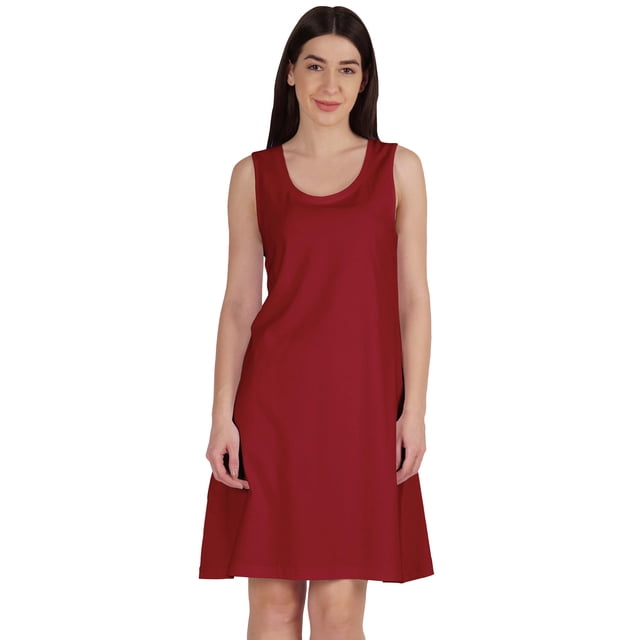 Inkmeso Robe Évasée Sans Manches pour Femmes Longueur Genou Ligne A Été Décontractée