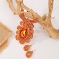 thumbnail image 3 of Conjunto de joyería africana Declaración gran cristal colgante collar pendientes conjunto, 3 of 3