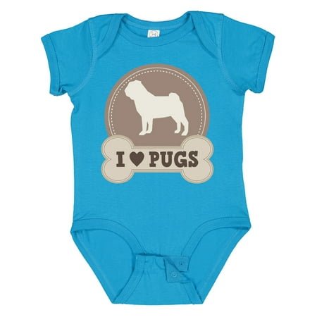 

Inktastic Pug Dog - I Love Pugs Boys or Girls Baby Bodysuit