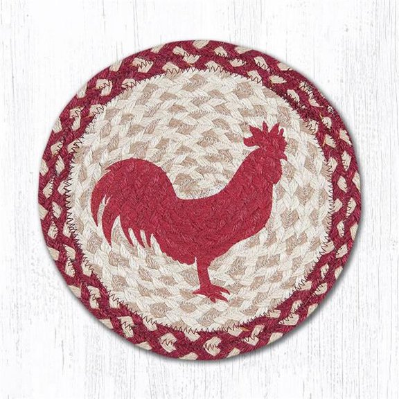 Capitol Importing 80-519RR Red Rooster Printed Swatch Round Rug, 10 x 10 in.