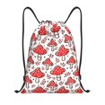 thumbnail image 1 of Xecao Amanita Red Mushroom Pattern Sports Drawstring Backpack - String Swim Gym Bag with Wet Proof Pocket for Women&Men-Small, 1 of 6