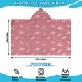thumbnail image 2 of Pink Unicorn Floral Pattern Hooded Bath Towel，50"x30" for Ages 3 To 12 Kids, Quick Dry Lightweight Soft Microfiber Hood Beach Towel Cover Up for Kids, 2 of 7