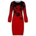 thumbnail image 1 of TopLLC Longues Robe à Manches Col Rond la Mode Robe d'Hiver pour Femmes Grande Taille Décontractée Ample Col Rond Manches Longues Manches Bouffantes Robe Aguichant Imprimée Robe pour Femmes, 1 of 6