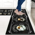 thumbnail image 3 of Black Coffee Kitchen Rugs and Mats Set of 2 Coffee Cup Latte Mocha Art Decoration Non Slip Super Absorbent Kitchen Sink Mats Waterproof and Washable Runner Rugs for Laundry Room, 3 of 6