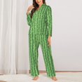thumbnail image 2 of Fotbe Cactus Conjunto de Pijama de Manga Larga para Mujer con Estampado, Ropa de Dormir de 2 Piezas, Conjunto de Casa Suave y Cómodo con Bolsillos-Large, 2 of 7
