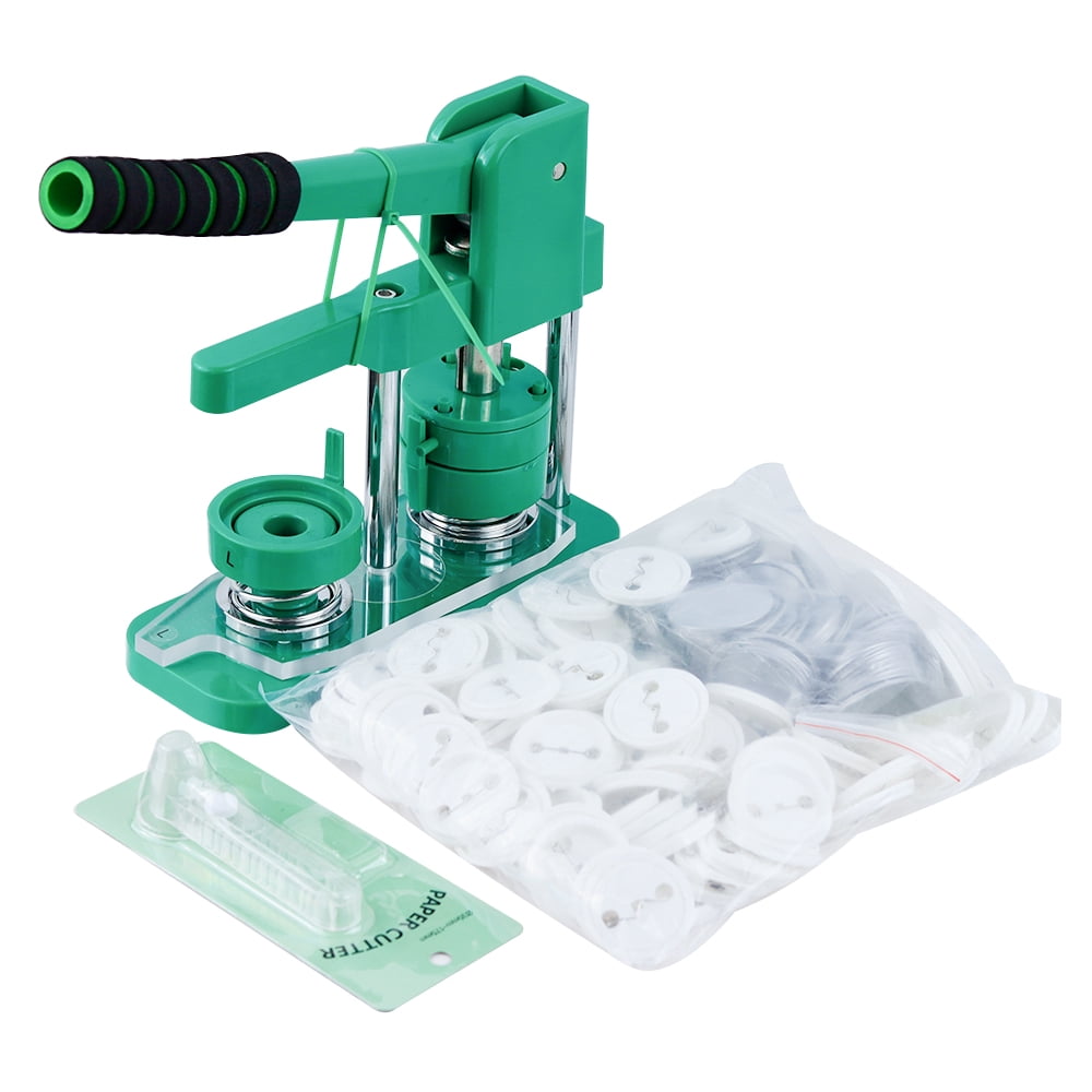 Upgraded Button Maker Machine with Absorbable Mold DIY Round Pin Maker Kit with 100pcs Button Parts ,Beginner-Friendly