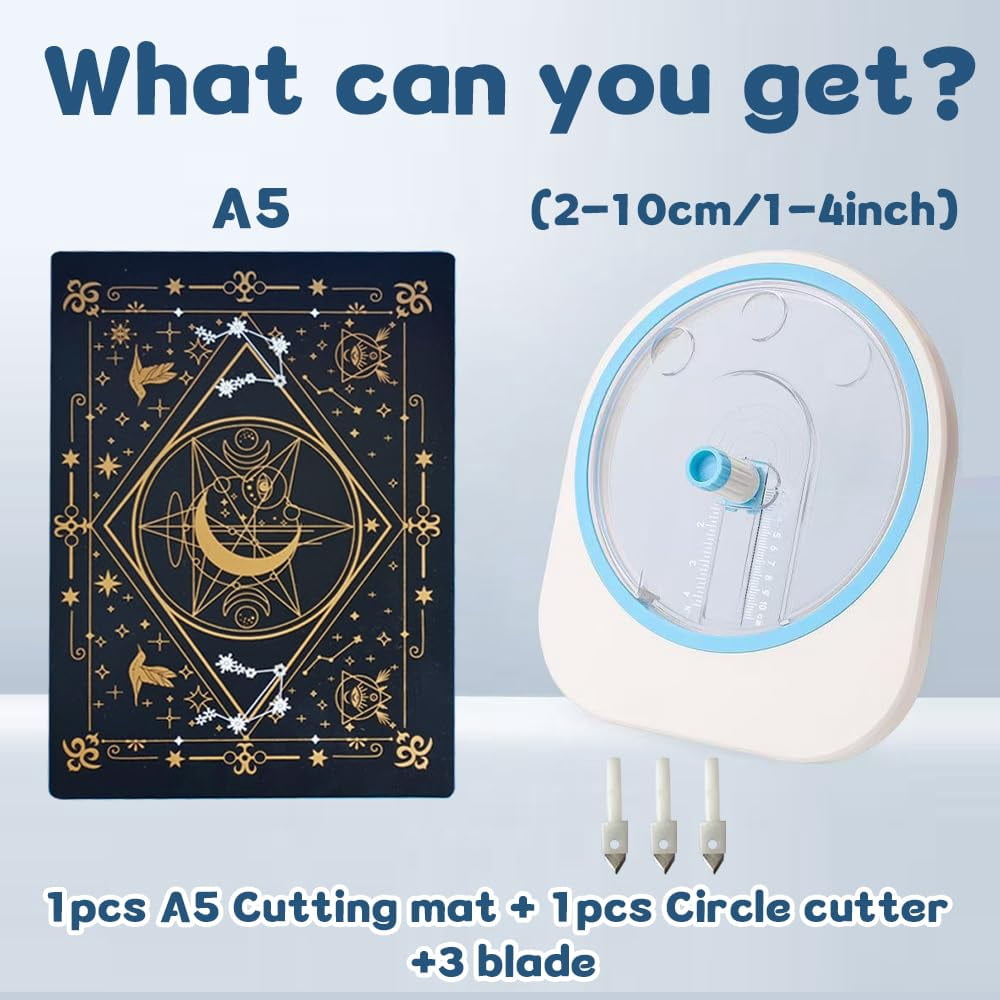 ABPETE Adjustable Circle Cutter Tool,1" to 4" Cutting Diameter, Heavy-Duty Circular Paper Cutter for Cardboard, Scrapbooking & DIY Crafts