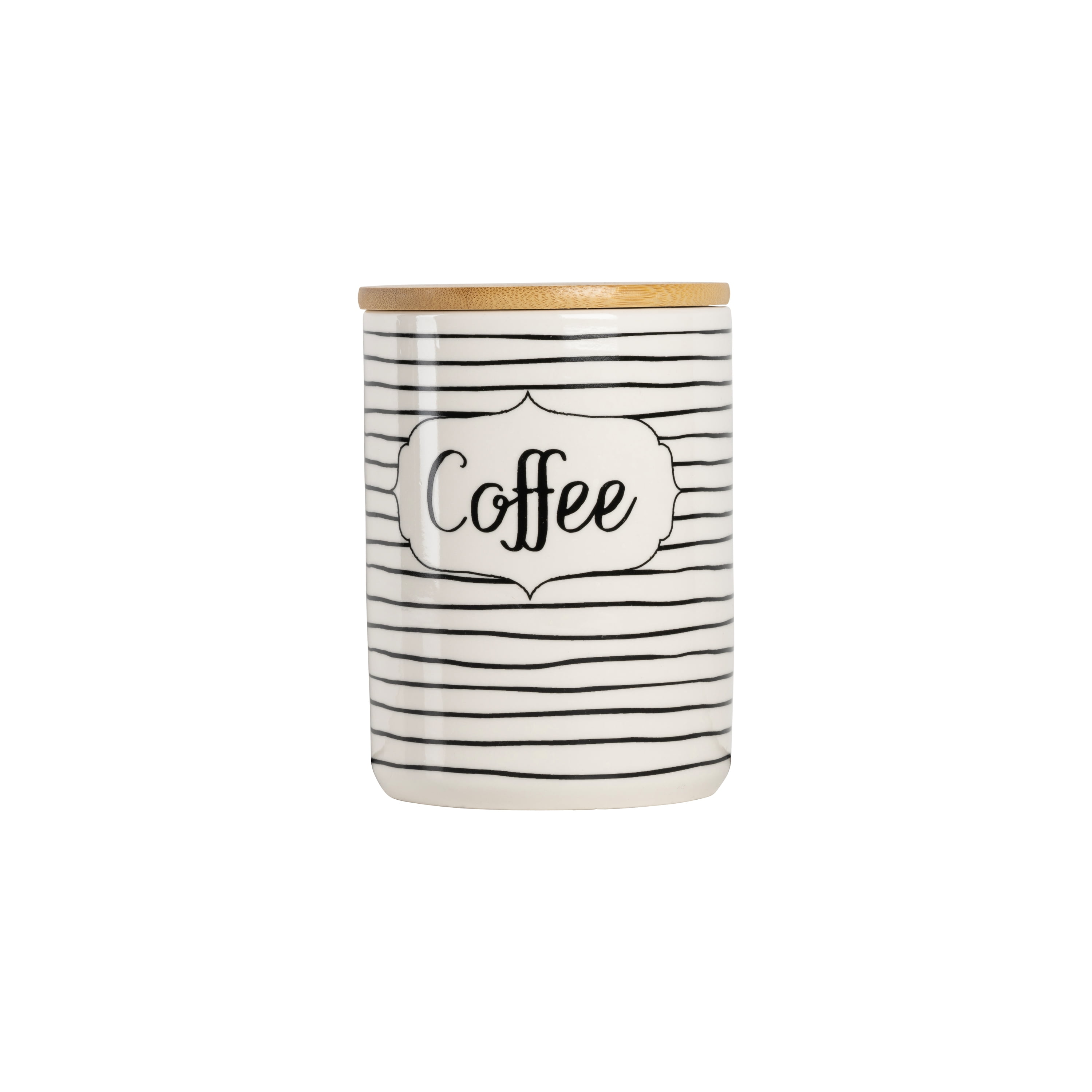 10 Strawberry Street Everyday 3 Piece Ceramic Canister Set, White/Black
