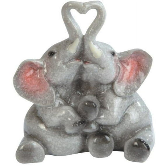 4.75 Inch Grey Elephants Making a Heart Figurine