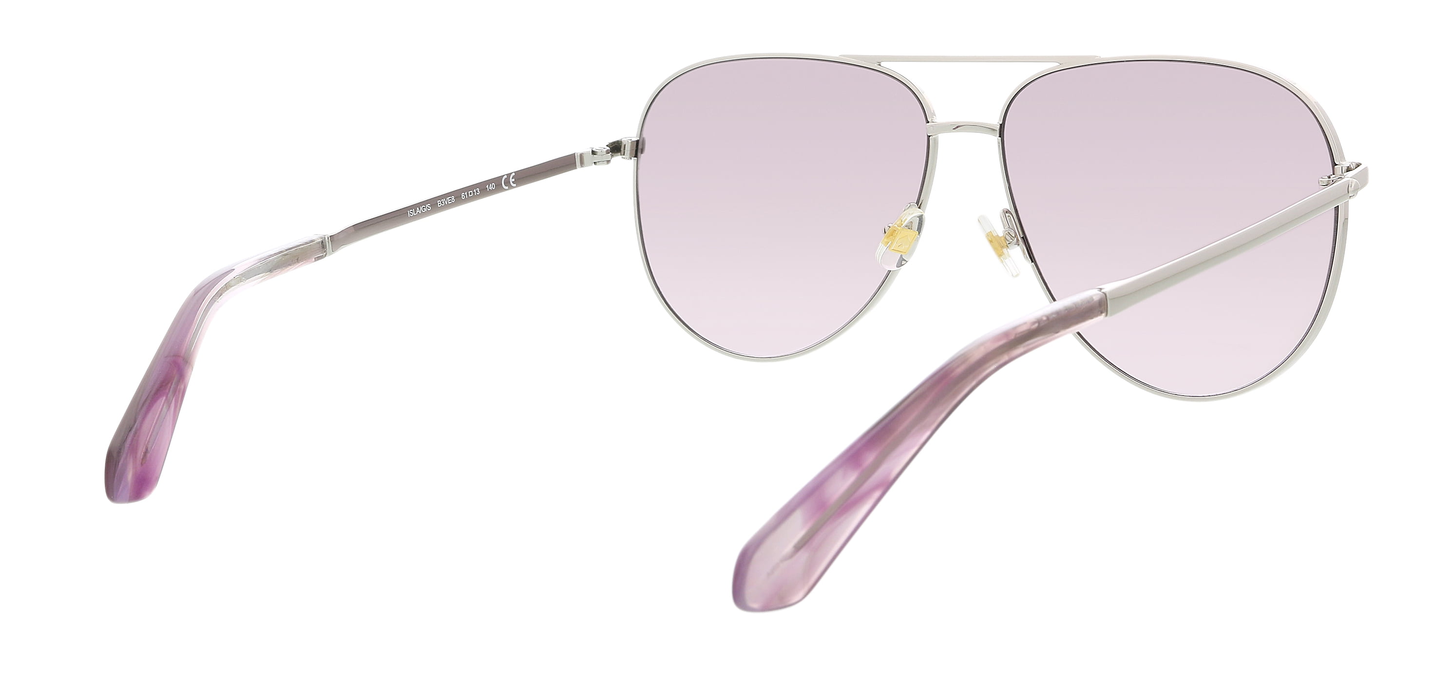 kate spade Silver Aviator Sunglasses with Pink Hard Case Kate Spade KS ISLA/G/S Metal Womens Aviator Sunglasses  main image 2