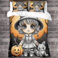 thumbnail image 1 of Cat Duvet Quilt Cover Pillowcases 3d Animal Design Pattern Lightweight Microfiber Halloween Bedding Set, 1 of 5
