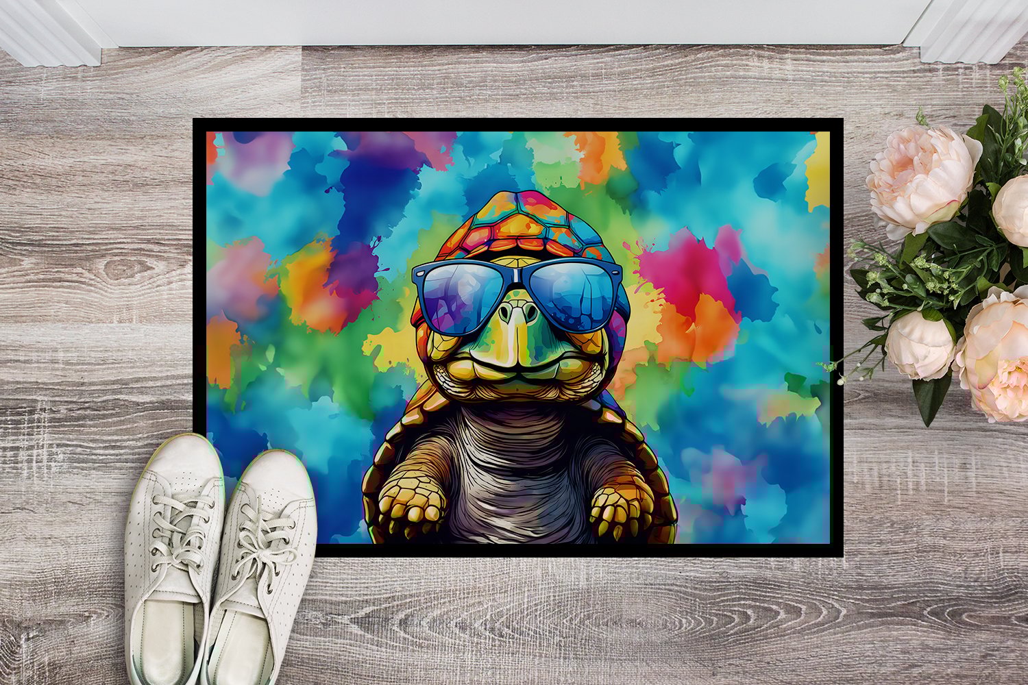 thumbnail image 2 of Carolines Treasures DAC4047JMAT 24 x 36 in.  Hippie Animal Tortoise Turtle Doormat, 2 of 5