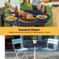 thumbnail image 6 of Elastic Fitted Round Tablecloth, Navy Blue Waterproof Stretch Table Cover for 55"-60" Tables, Spring Flora Washable Outdoor Tablecloths for Patio, Picnic, Camping, 6 of 9