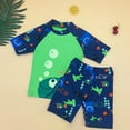 thumbnail image 2 of BOBOGOJP Toddler Boy Swimsuit Two Piece Rash Guard and Swim Trunks Outfit Set Short/Long Sleeve Swim Suits for Boys Dark Blue for 5-6 Years, 2 of 4